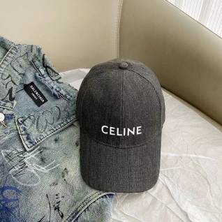 셀린느 흑청 베이직 로고자수 모자